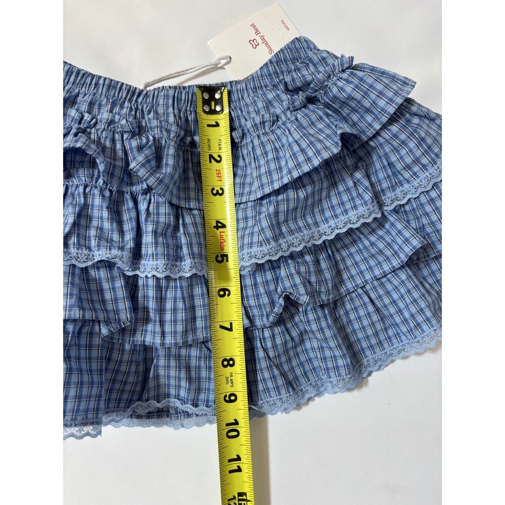 Aritzia Sunday Best NWT Theo Poplin Skort Size Small Blue Ruffles - Picture 8 of 13